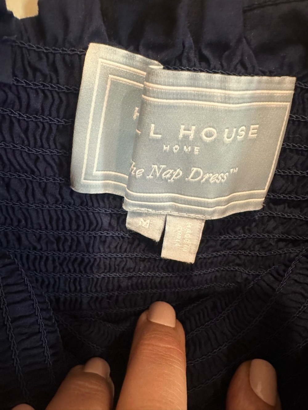 Hill House The Nap Dress - Smocked Ruffle Sleeve Midi Dress - Navy - Picture 8 of 11